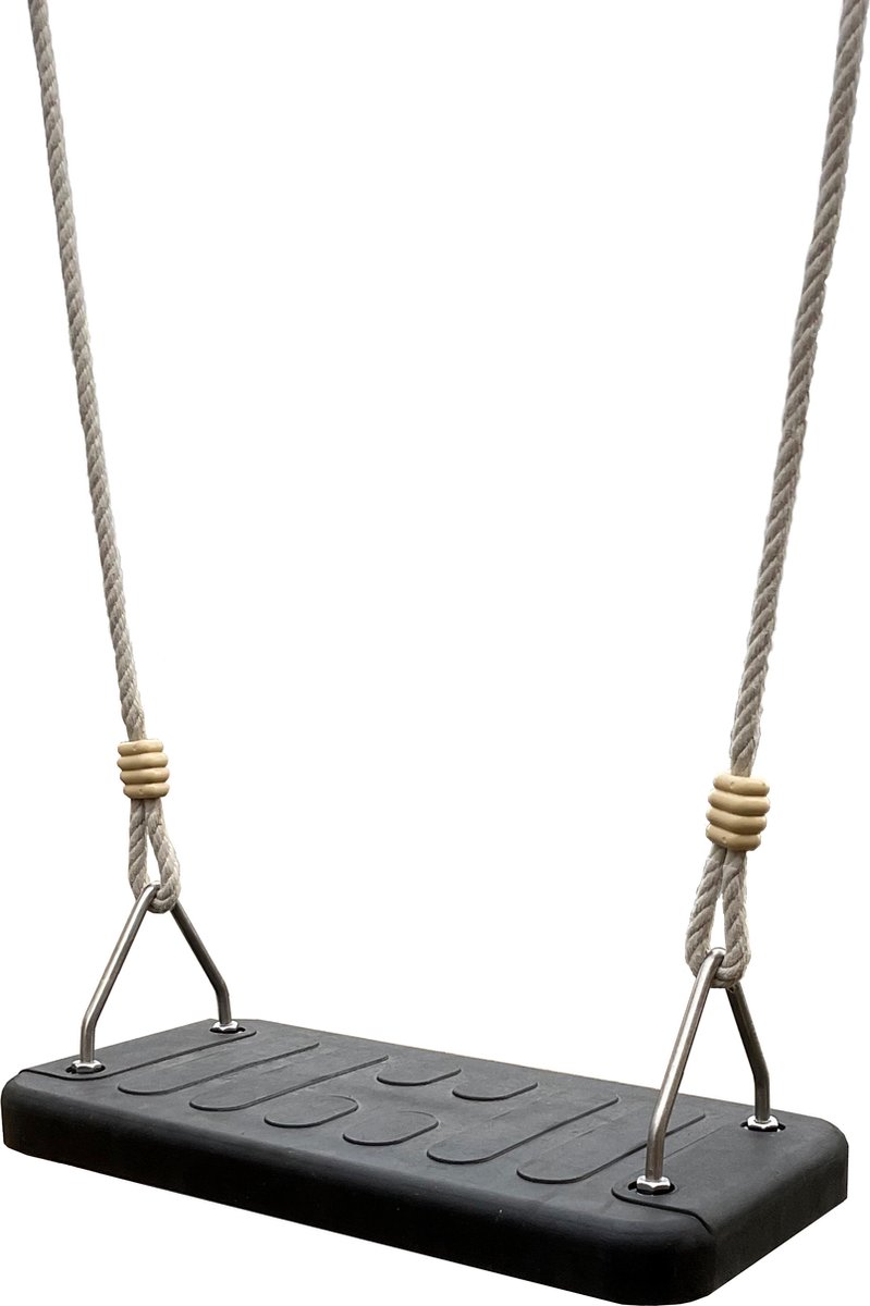 Schommelzitje zwart rubber XL met RVS beslag