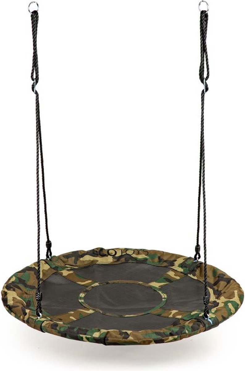 Nestschommel Buitenspeelgoed 100 cm camouflage legerprint - Slinger schommel - Nest Schommel - Ronde schommel - Ooienvaarsnest - 100 kg belasting - Voor kinderen en volwassenen
