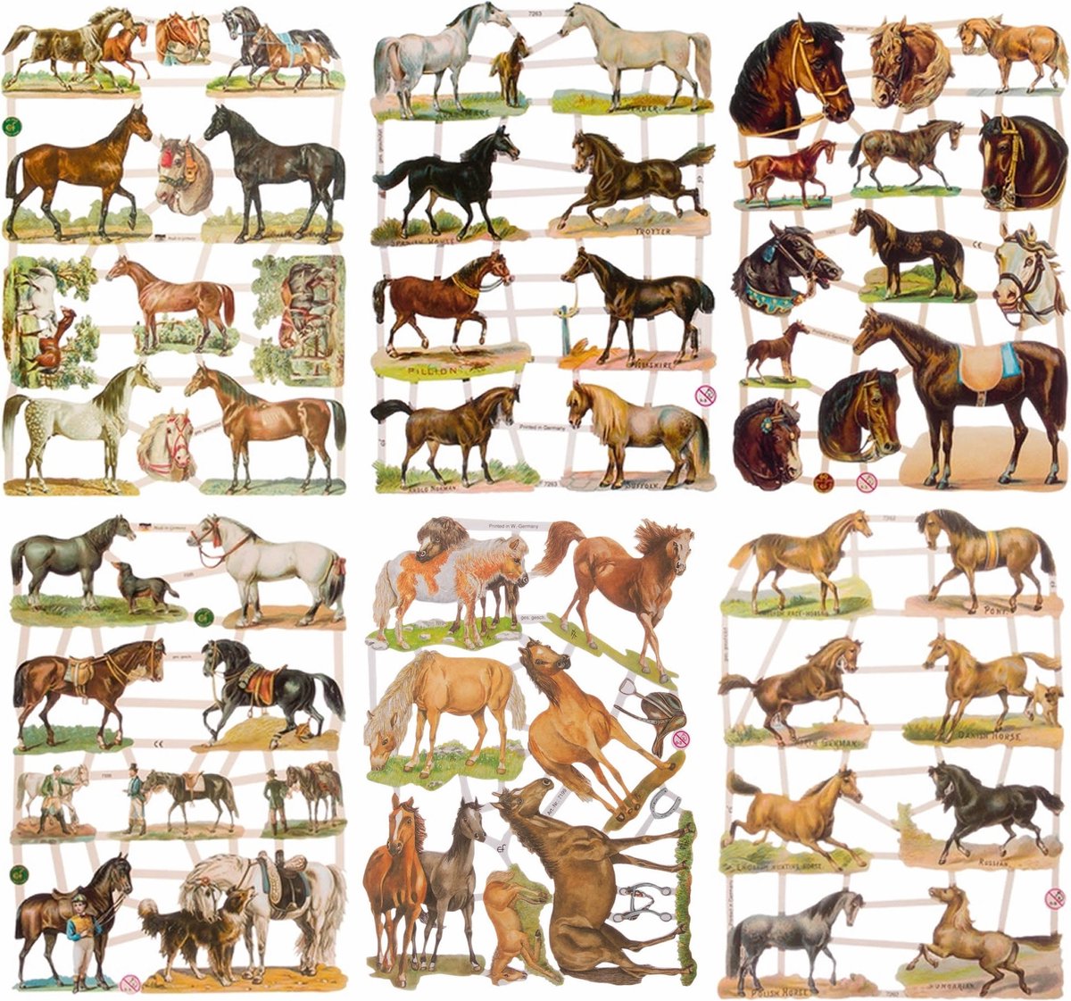 Poëzieplaatjes - 6 vellen - plaatjes - hobby - creatief - decoupage - knutselen - scrapboek