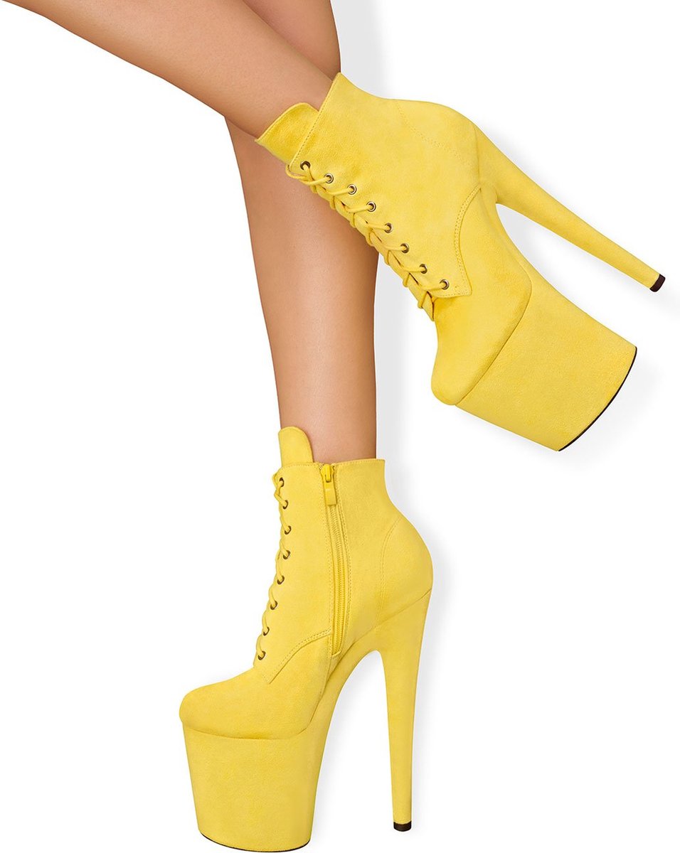 EIS hakschoenen, platform enkellaarsjes in suèdelook, hoge hakken, maat 36-44