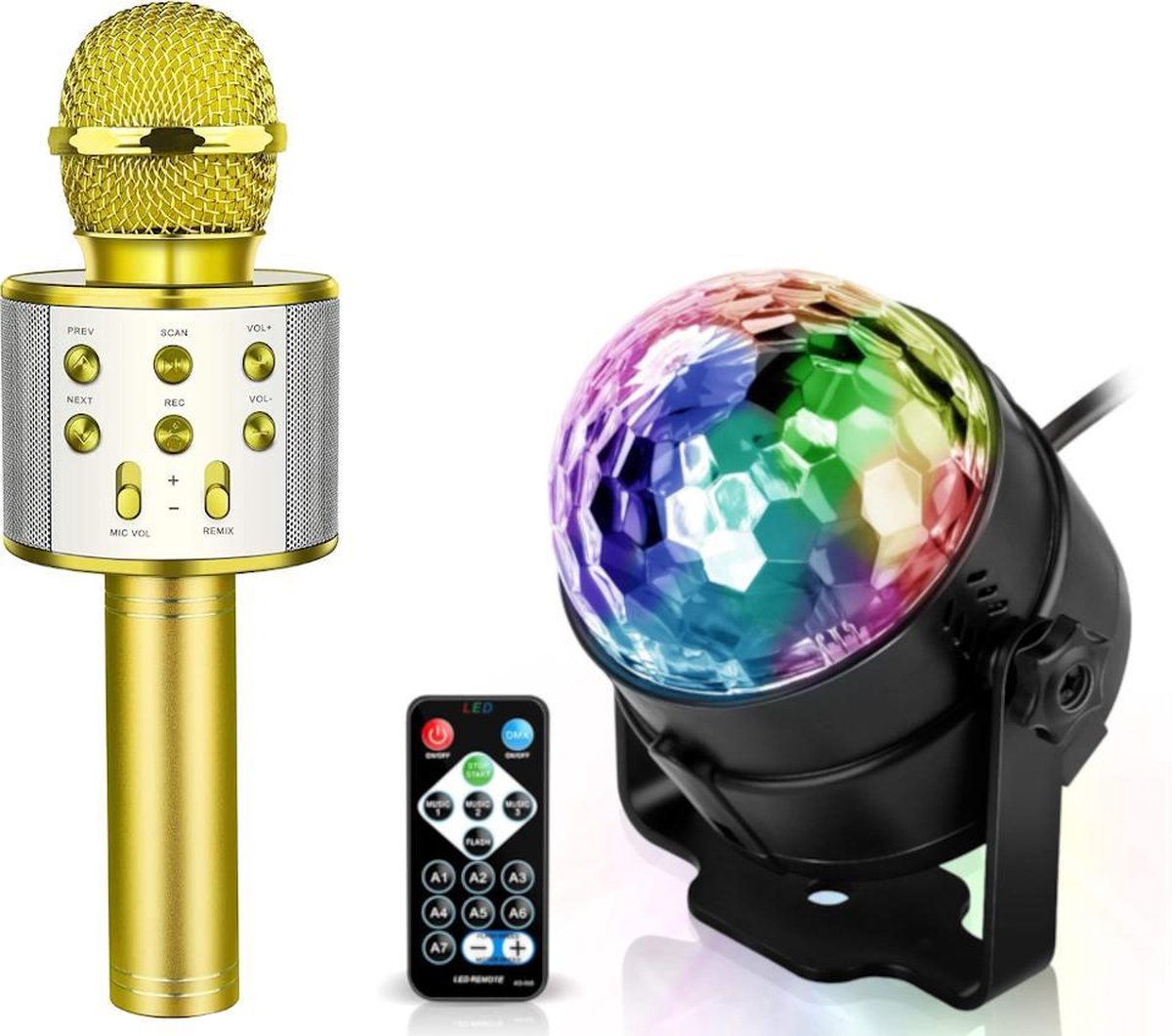 Karaoke Microfoon - Karaoke Microfoon Bluetooth - Karaoke Set - Discolamp - Disco verlichting - Discobal - Discobol - Feestverlichting - Sfeerverlichting - Kamer Verlichting - Kerstverlichting Binnen - Sinterklaas Cadeau