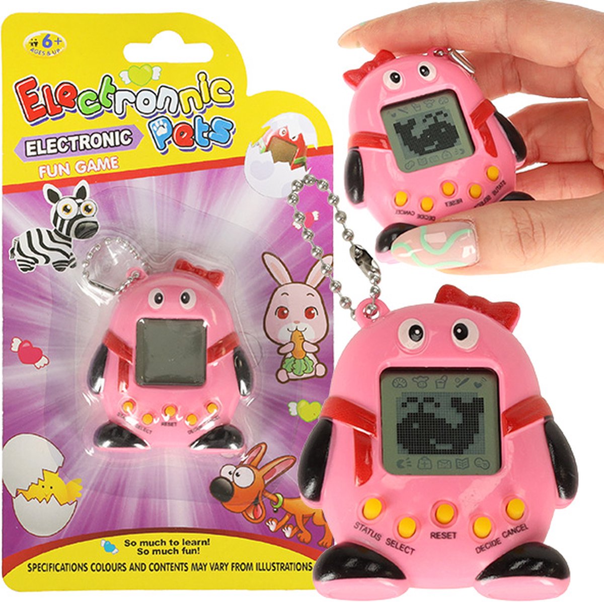 Electronic Pets - Elektronisch spel - Roze Pinguïn - Het Interactieve Virtuele Huisdier - 168 Dieren in 1 Spel - Digitaal Huisdier - Educatief Spel - Interactief Speelgoed -Dieren -Voor kinderen - Leerzaam- Leuk cadeau -Kerst