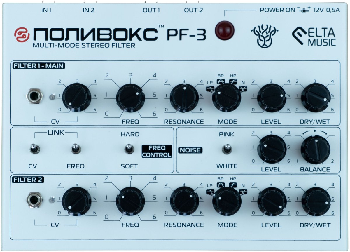 ELTA MUSIC Polivoks PF3 White - Analoog effect voor keyboards