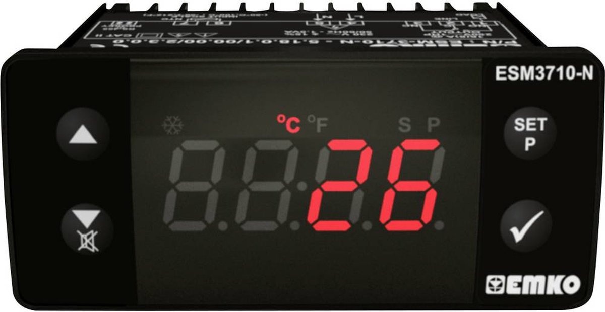 Emko ESM-3710-N Tweestandenregelaar Temperatuurregelaar PTC -50 tot 130 °C Relais 16 A (l x b x h) 65 x 76 x 35 mm