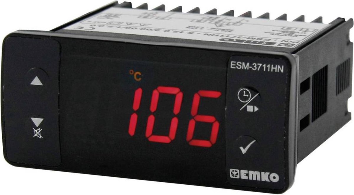 Emko ESM-3711-HN.5.11.0.1/00.00/1.0.0.0 Tweestandenregelaar Temperatuurregelaar Pt100 -50 tot 400 °C Relais 16 A (l x b