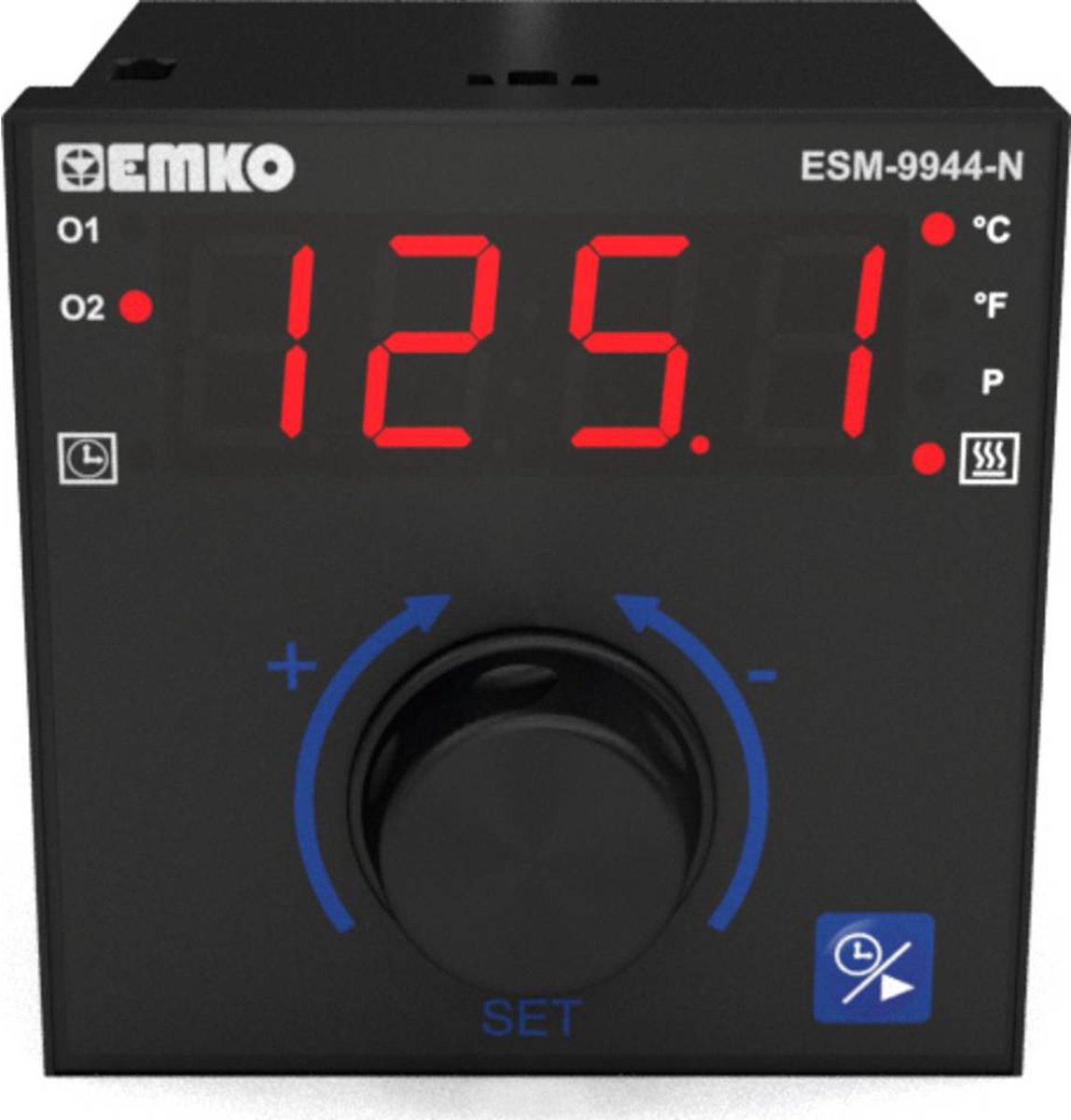 Emko ESM-9944-N 2-punt, P, PI, PD, PID Temperatuurregelaar Pt100, J, K, R, S -200 tot 1700 °C Relais 7 A, Relais 5 A (l