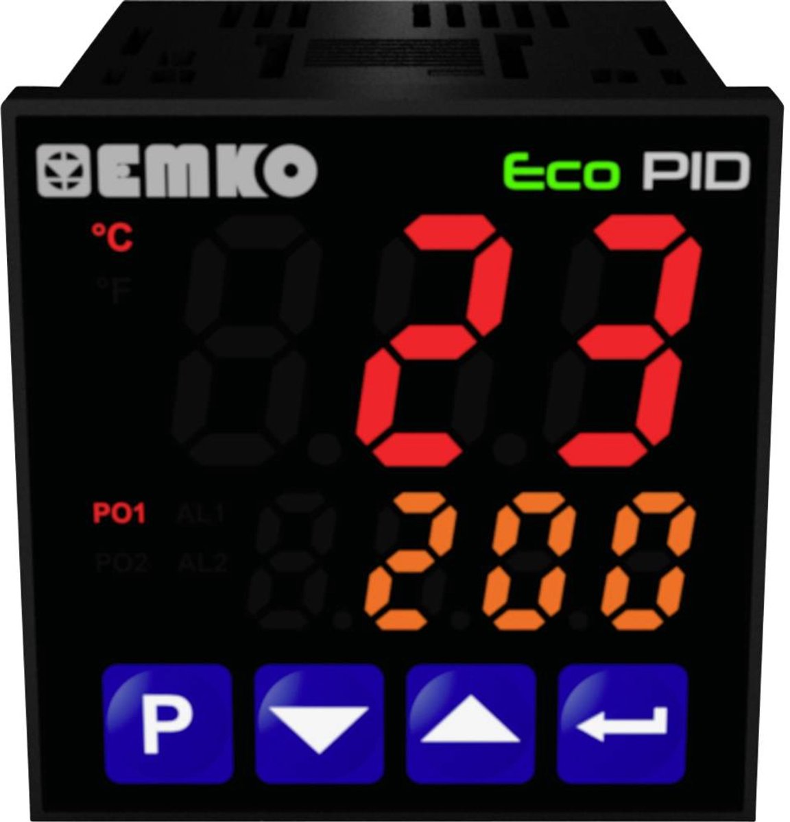 Emko ecoPID.4.5.1R.S.0 Temperatuurregelaar Pt100, J, K, R, S, T, L -199 tot +999 °C Relais 5 A, SSR (l x b x h) 90 x 48