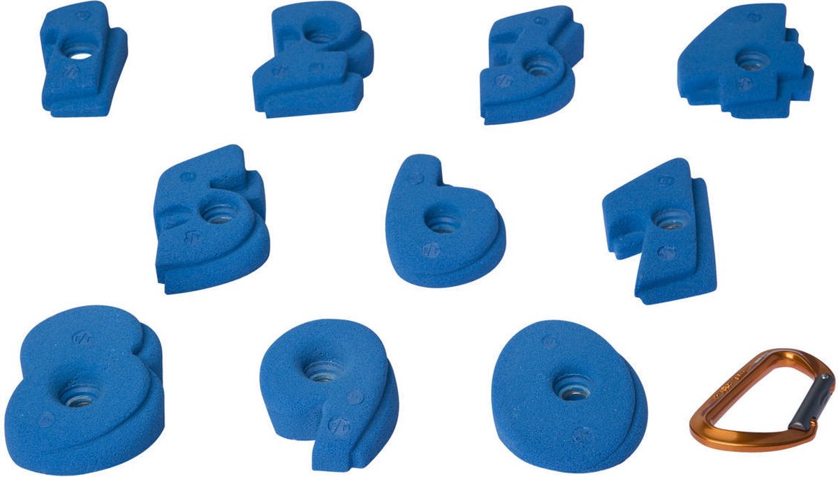 cijfer klimgrepen – maat m – set van 10 – Blauw