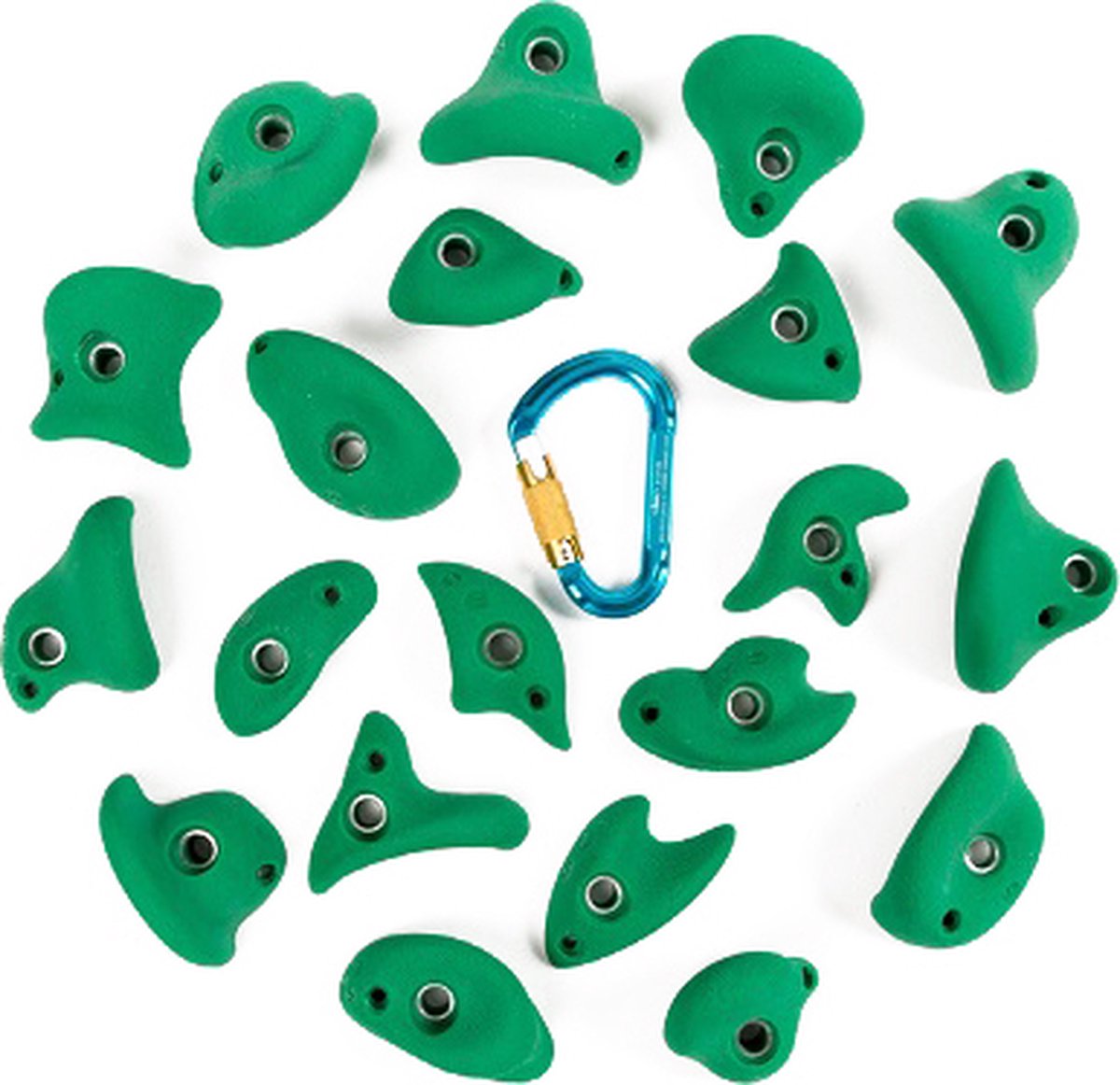 klimgrepen serie junior, set van 20 - Fluo groen