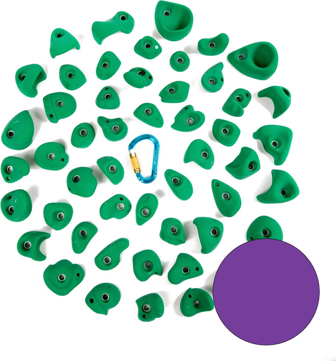 klimgrepen serie mega pack – set van 50 – maat m – Paars