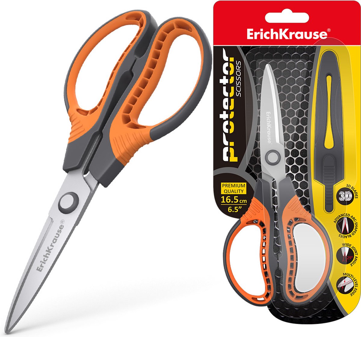 ErichKrause Protector Universeel Rechte knip Zwart, Oranje