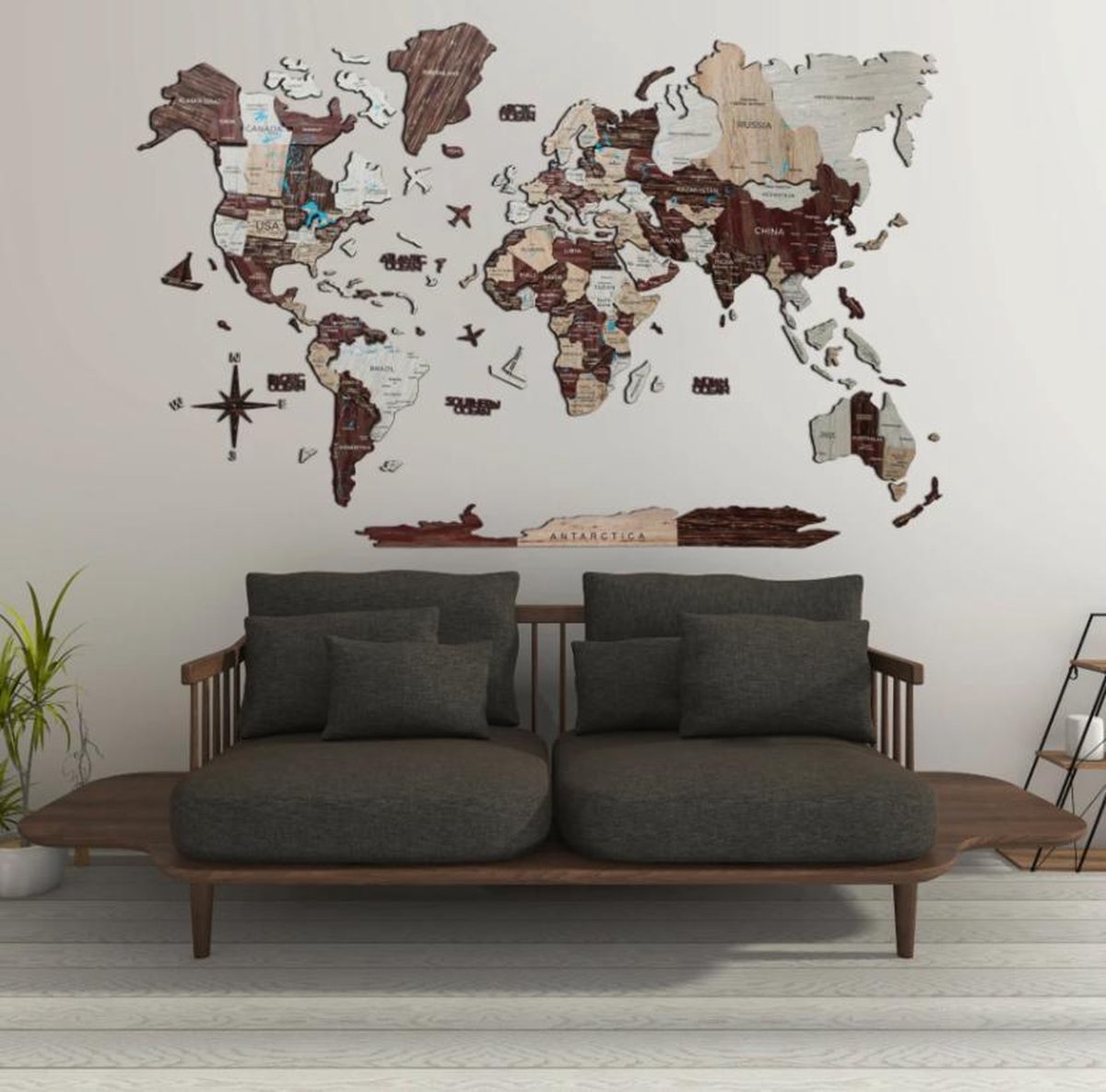 Houten   3D - Cappuccino - L (150 x 90 cm)