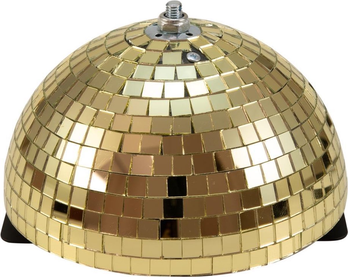   Halve Discobal - Spiegelbol -   20cm goud met motor