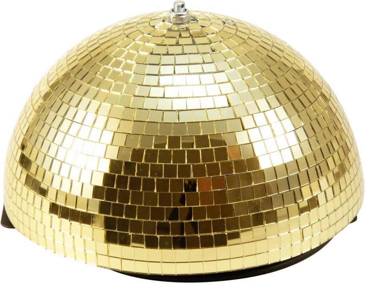   Halve Discobal - Spiegelbol -   30cm goud met motor