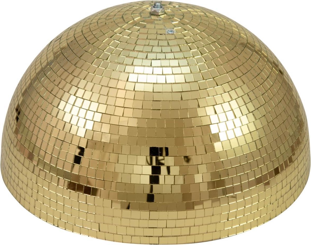   Halve Discobal - Spiegelbol -   40cm goud met motor