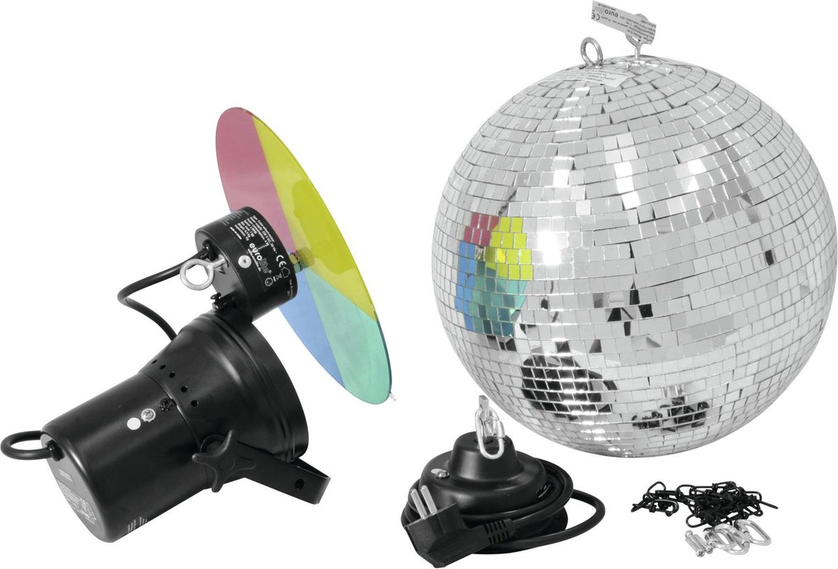 EUROLITE Mirror Ball Set 30cm met Pinspot en kleurenwiel