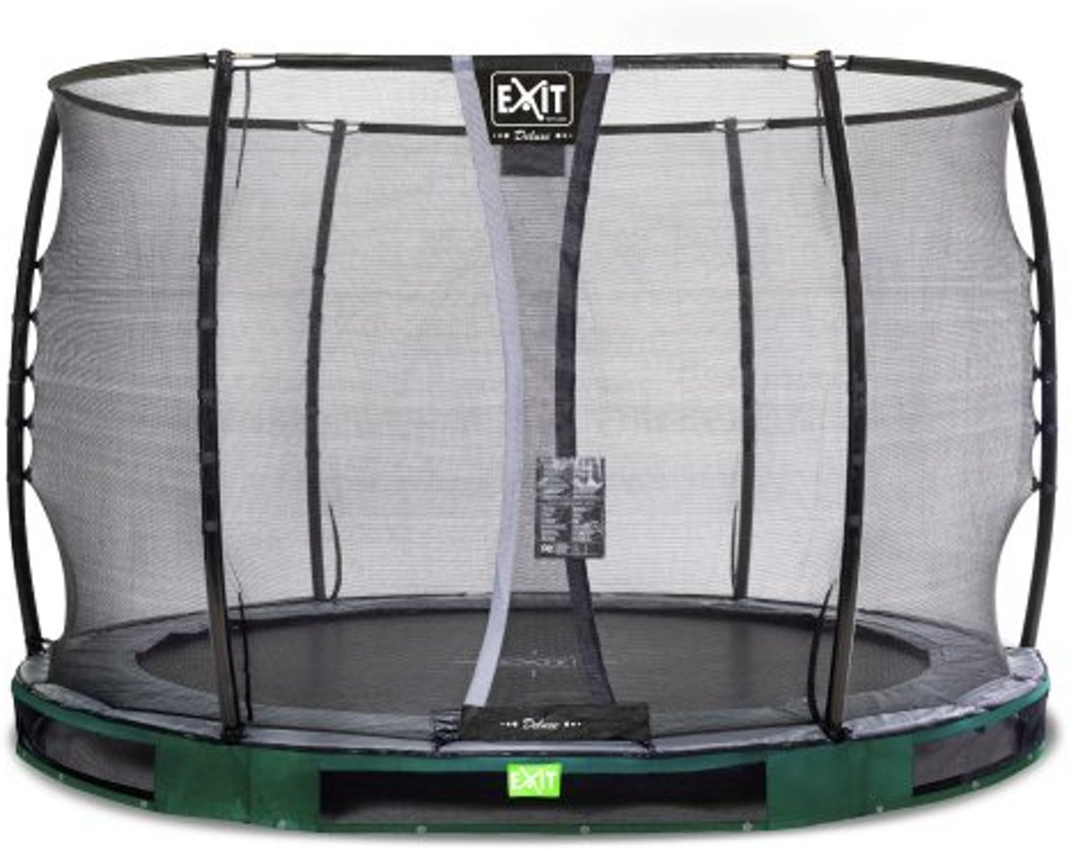 EXIT Elegant Premium inground trampoline ø305cm met Deluxe veiligheidsnet - groen