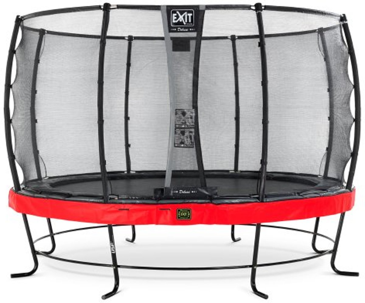 EXIT Elegant Premium trampoline ø427cm met veiligheidsnet Deluxe - rood