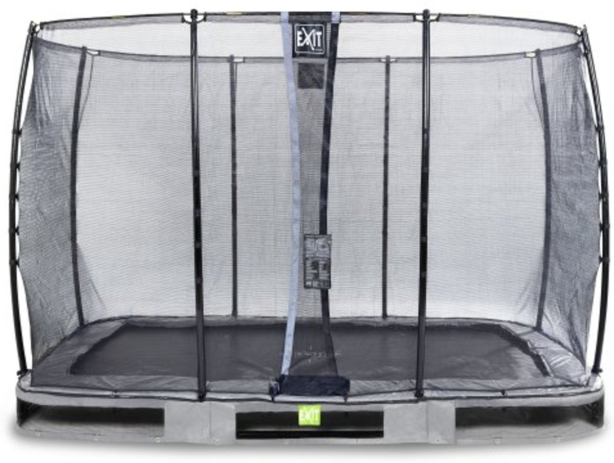 EXIT Elegant inground trampoline 214x366cm met Economy veiligheidsnet - grijs