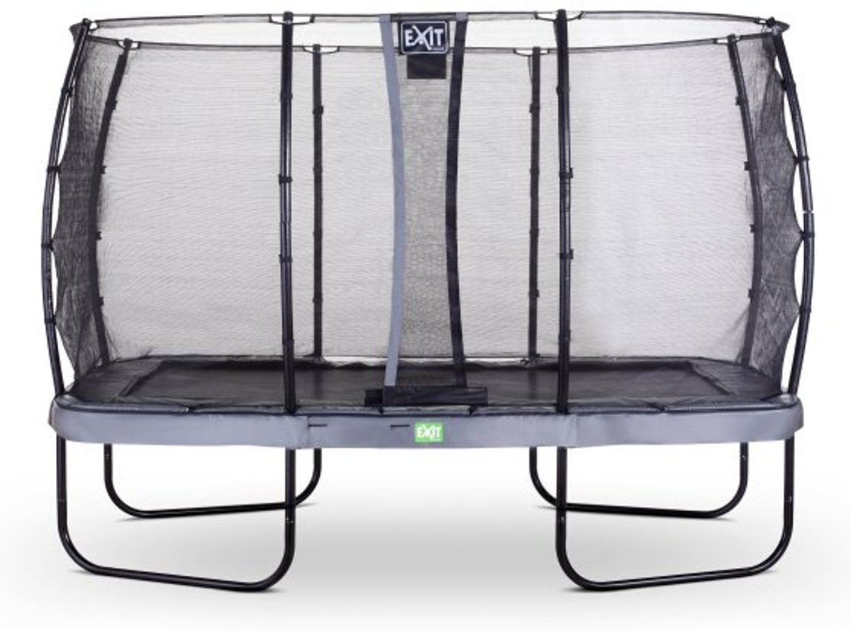 EXIT Elegant trampoline 244x427cm met veiligheidsnet Economy - grijs