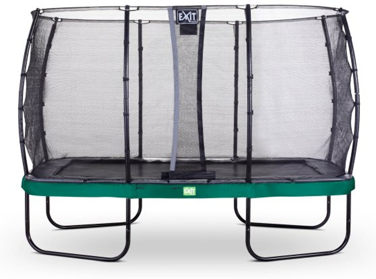 EXIT Elegant trampoline 244x427cm met veiligheidsnet Economy - groen