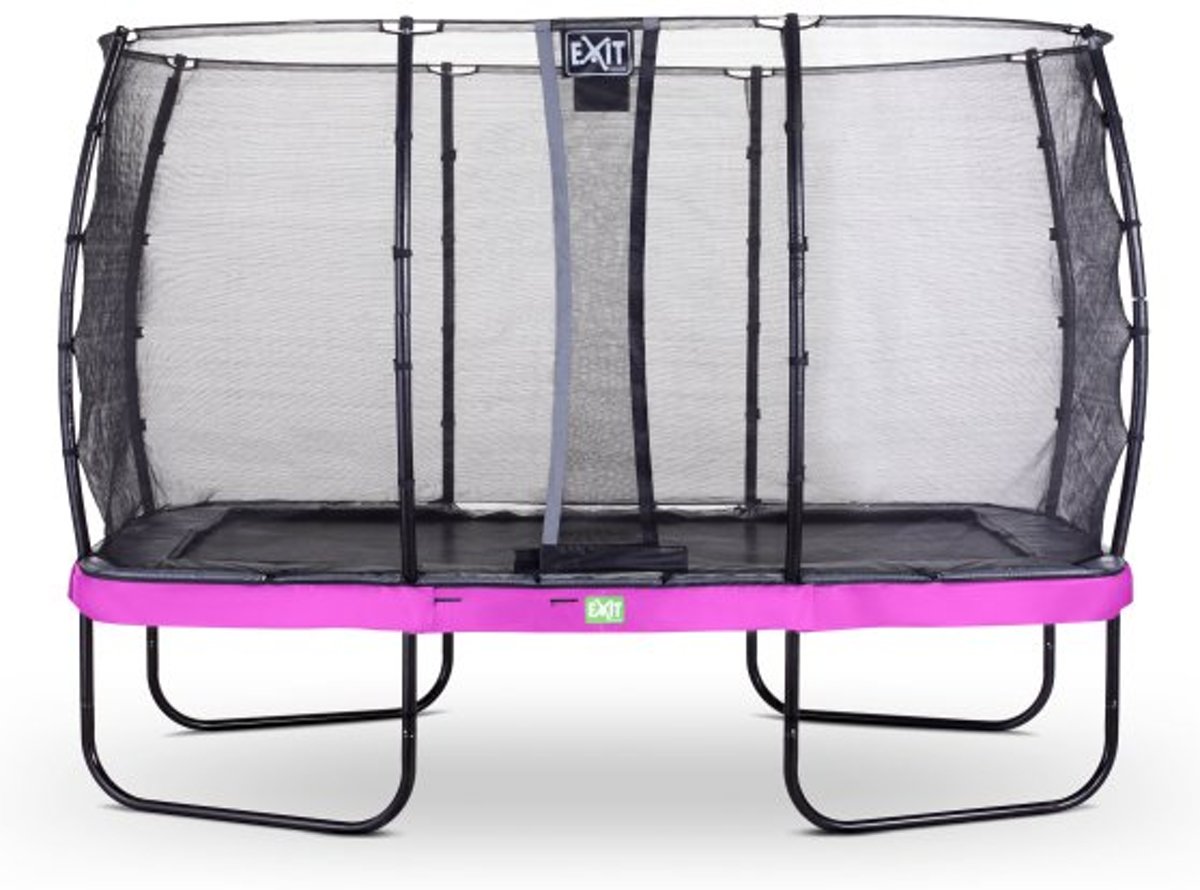 EXIT Elegant trampoline 244x427cm met veiligheidsnet Economy - paars