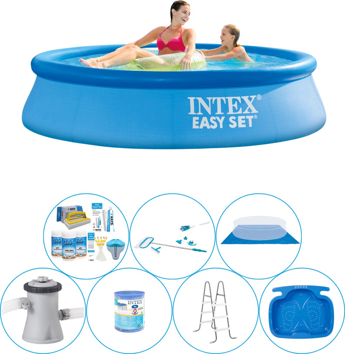 Zwembad Comfort Pakket - 8-delig -  Easy Set Rond 244x61 cm