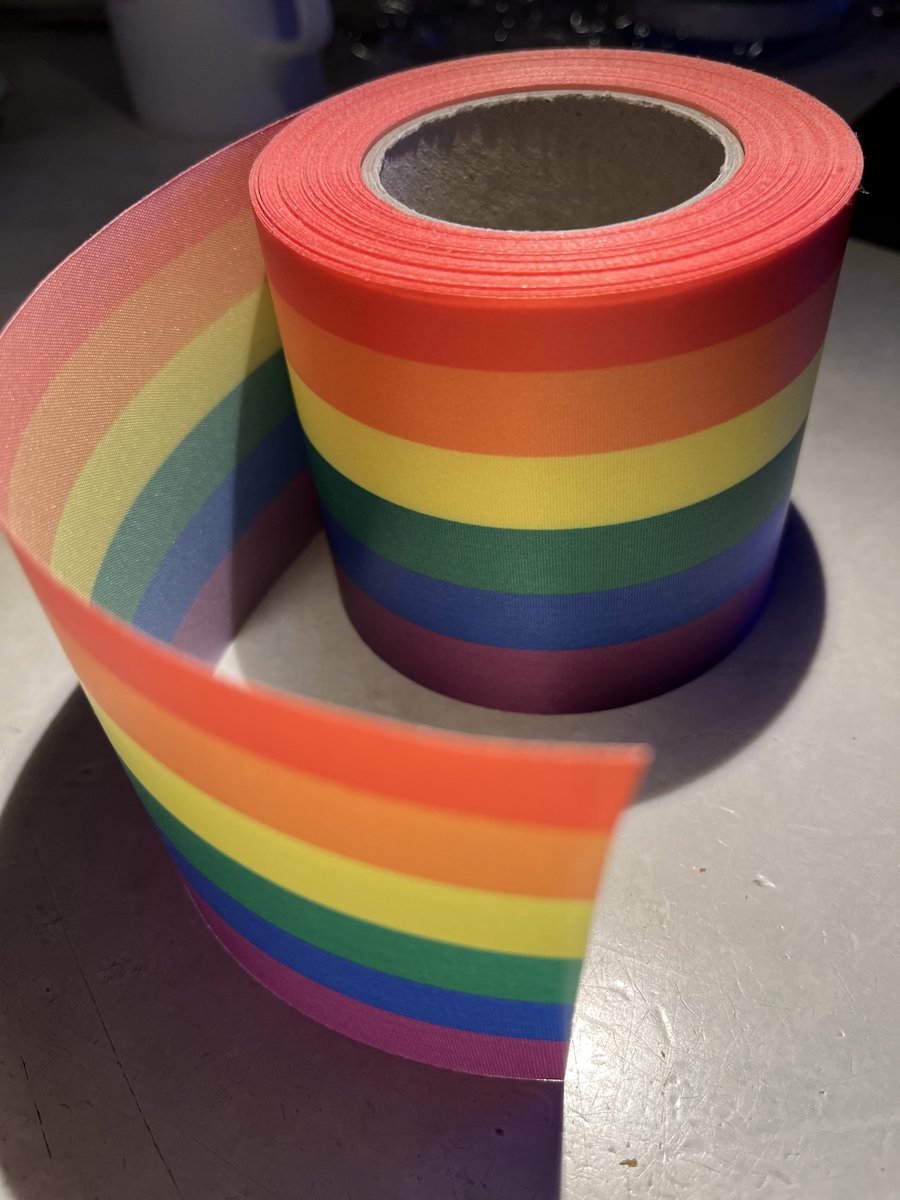 Regenboog Rainbow Pride rouwlint / sjerp 100 MM bedrukbaar en composteerbaar