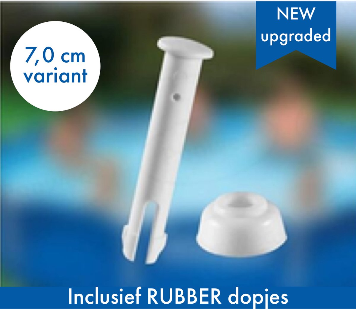 12x Bevestigings pin 7,0 cm - Geschikt voor Intex zwembad frame - pin en seal afdichting set - reserveonderdeel zwembad - plastic pinnen en rubber dopje