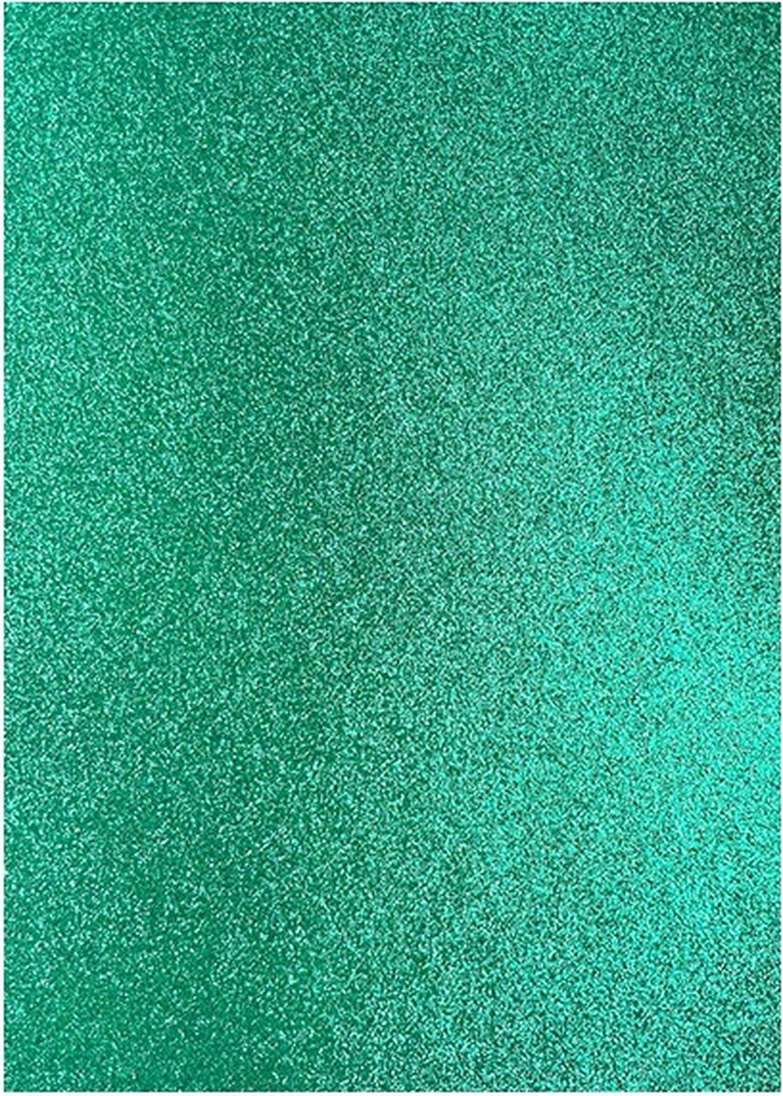 Eazycraft - Glitterpapier A4 - Zeegroen (5st)