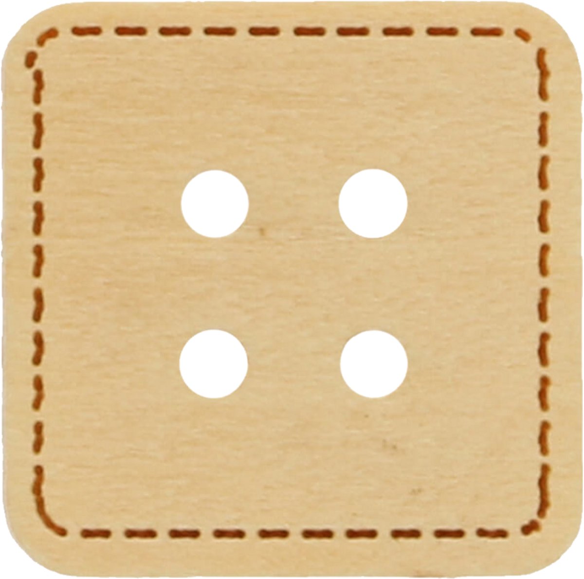 Knoop vierkant met stikrand 12,5 mm