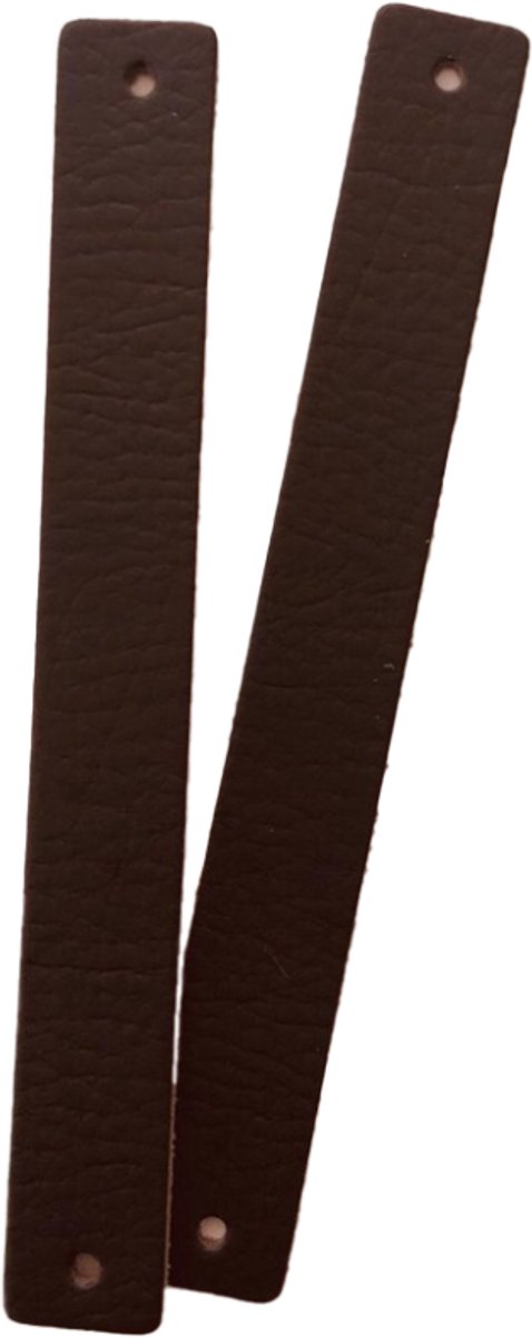 Leren hengsel donkerbruin (2x)