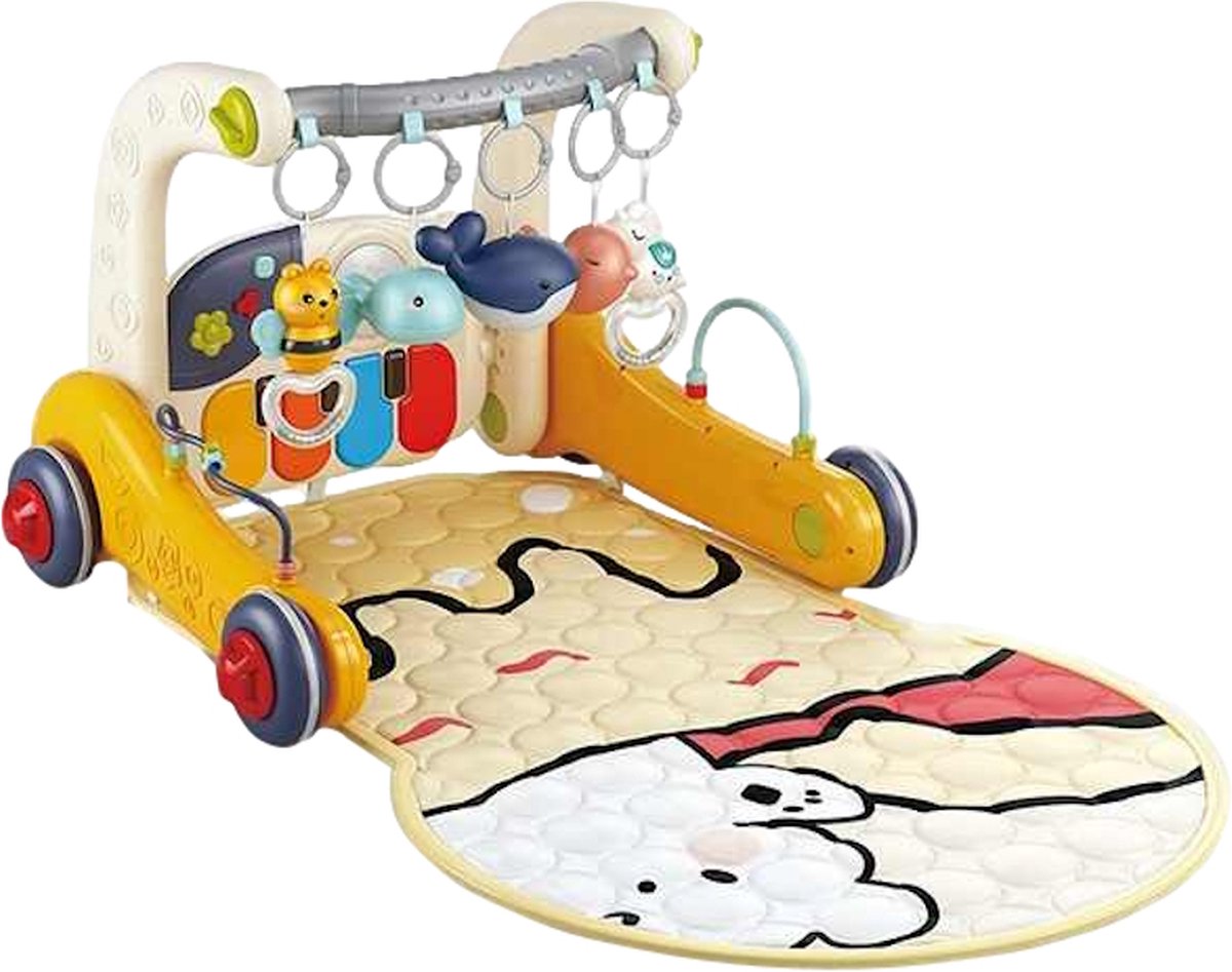 Eco Toys Geel 3-in-1 Speelkleed en Loopwagen