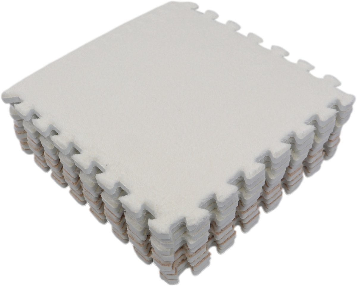 Eco Toys Nougat/Wit Checkered Pluche Schuimrubber Speelmat