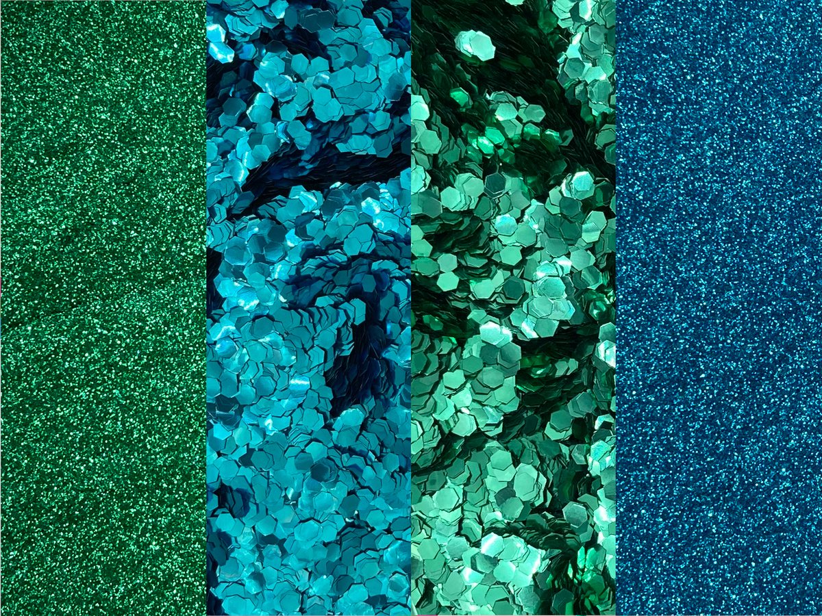 EcoGlitterWorld - Biologisch afbreekbare chunky en fijne blauwe en groene biologisch afbreekbare festival glitters - festival glitters - ecoglitter - eco glitter - duurzame glitters