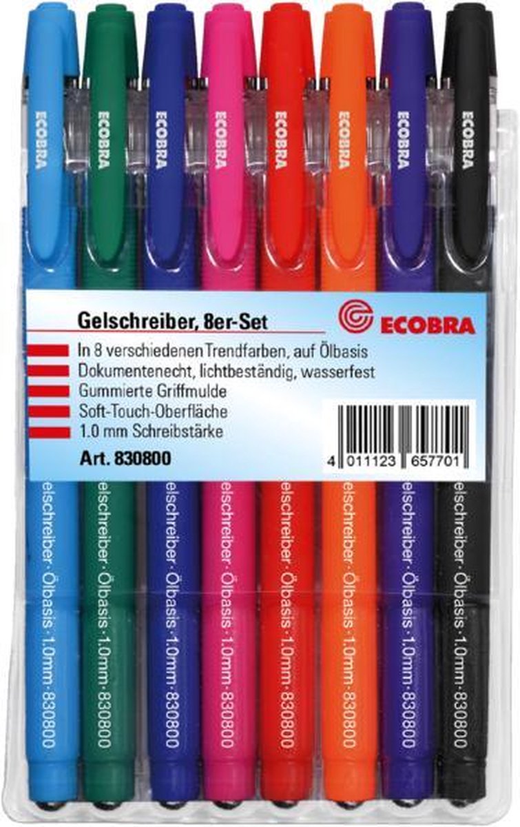   gelschrijver assorti 8 stuks