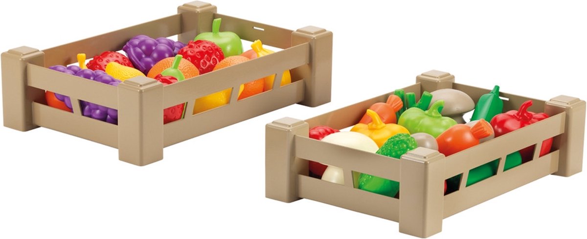 Kratje met Kunststof Fruit en Groenten Assorti