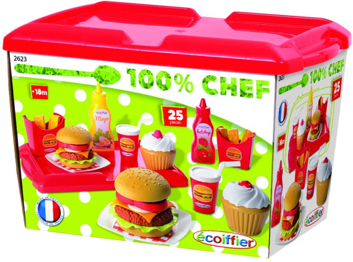Ecoiffier 100% CHEF speelgoed hamburger set