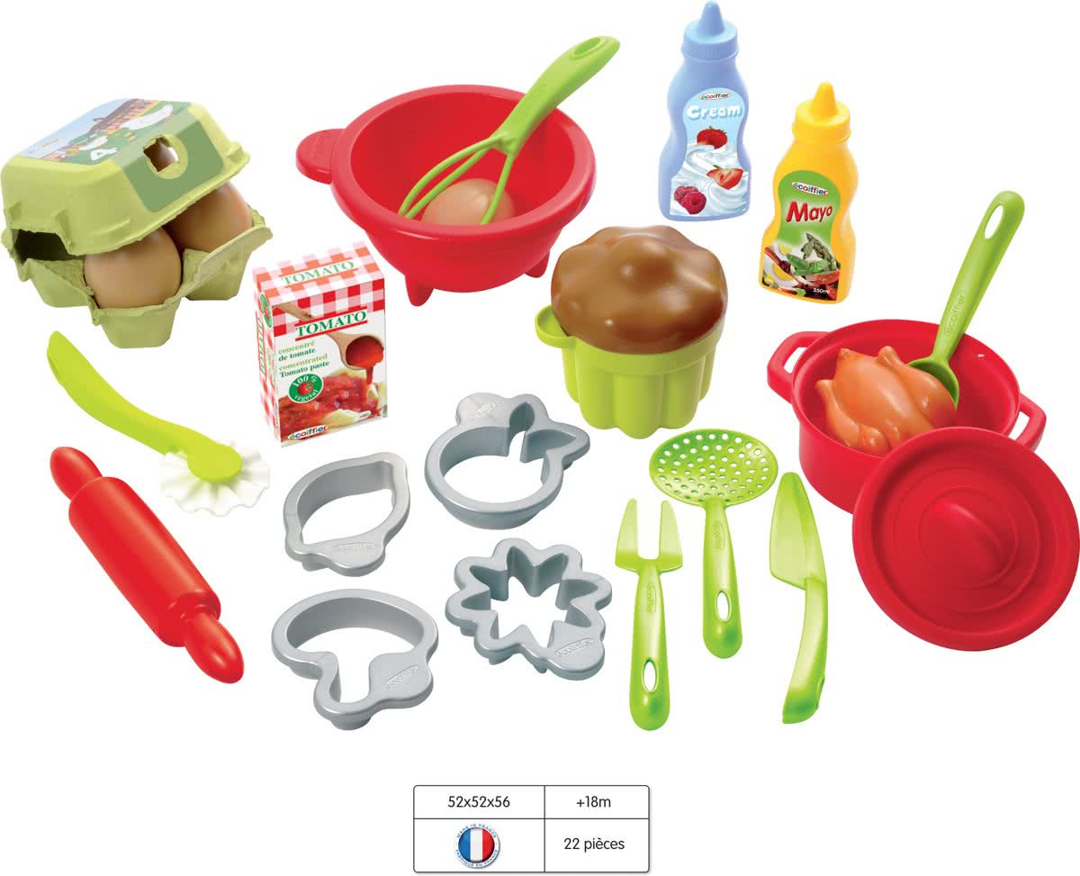 Ecoiffier 100% CHEF speelgoed kook accessoires