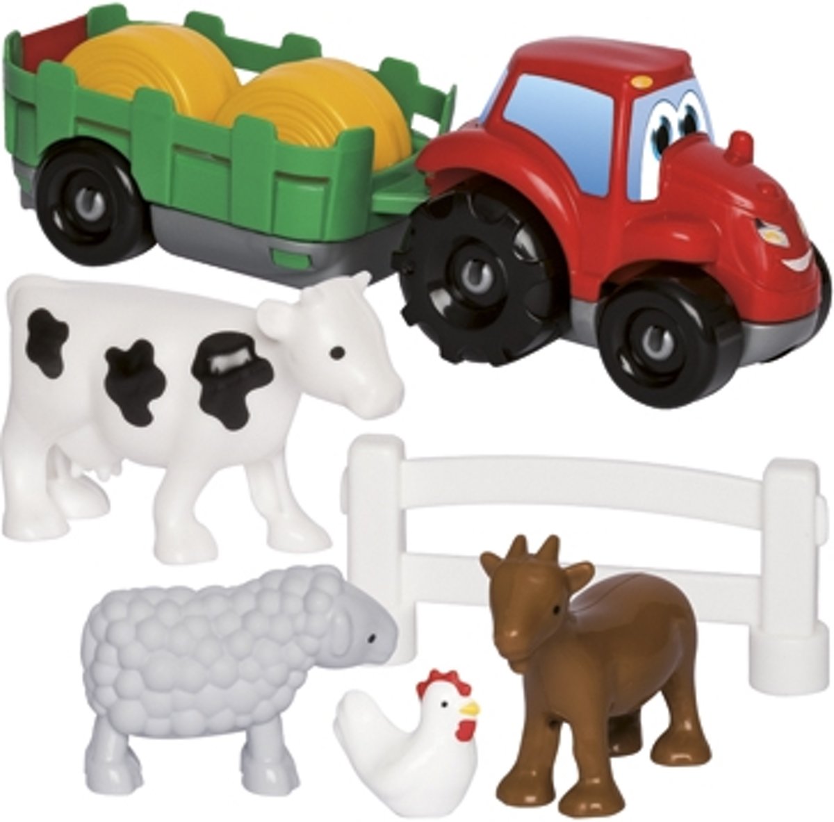 Ecoiffier Abrick tractor met aanhanger