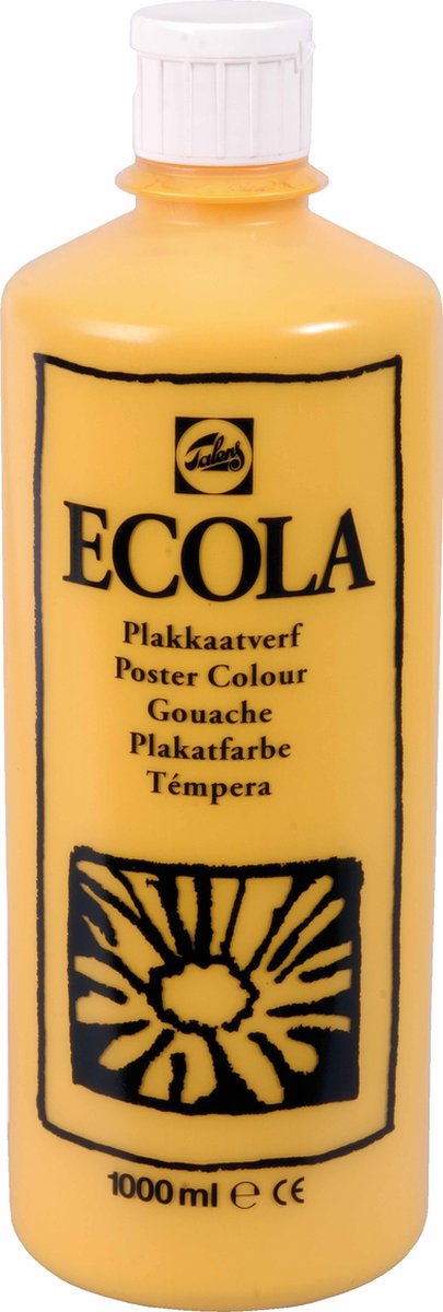Plakkaatverf Ecola flacon van 1.000 ml, donkergeel