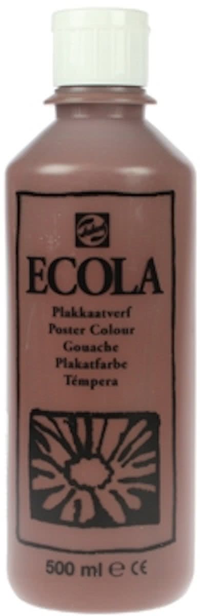 Plakkaatverf Ecola flacon van 500 ml, bruin