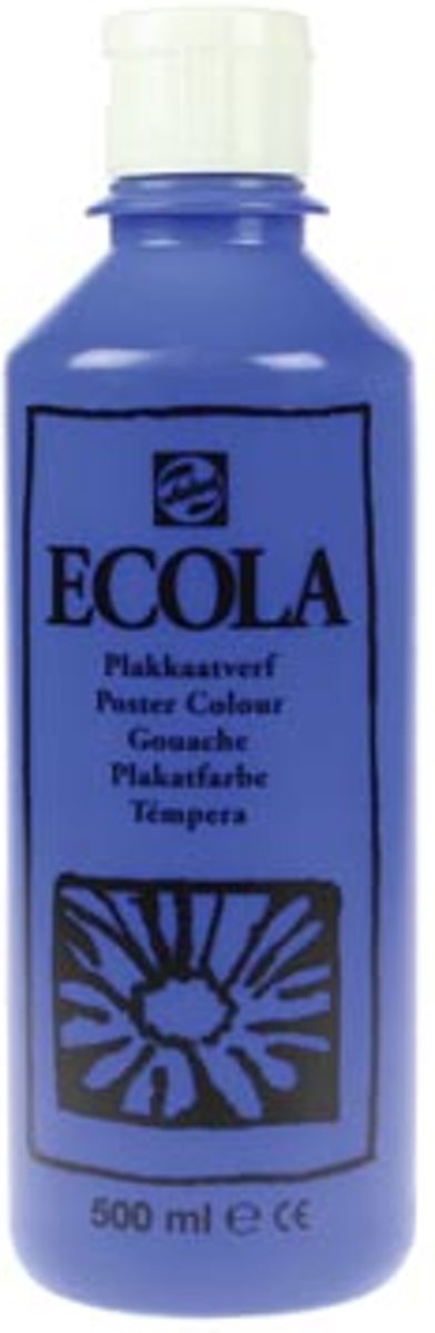 Plakkaatverf Ecola flacon van 500 ml, donkerblauw