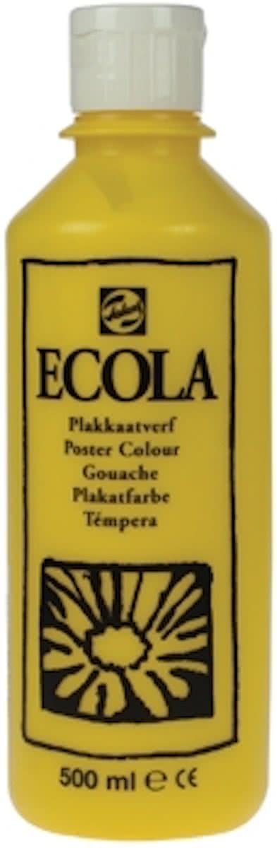 Plakkaatverf Ecola flacon van 500 ml, geel