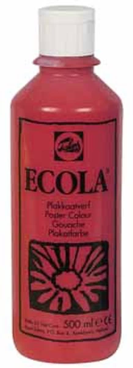 Plakkaatverf Ecola flacon van 500 ml, karmijnrood