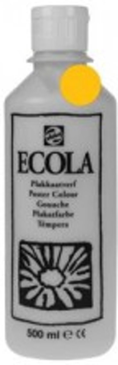 Plakkaatverf Ecola flacon van 500 ml, okergeel