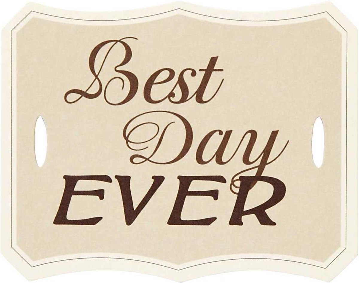 Cadeaulabel Best Day Ever 63x80mm - 20 st