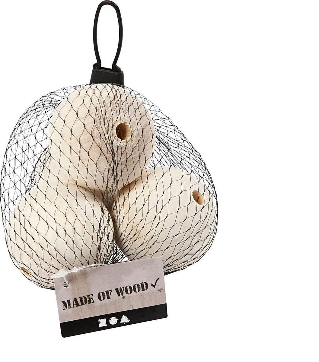 Wooden Bead. 50 mm. 8 mm. grass wood. 4 pc