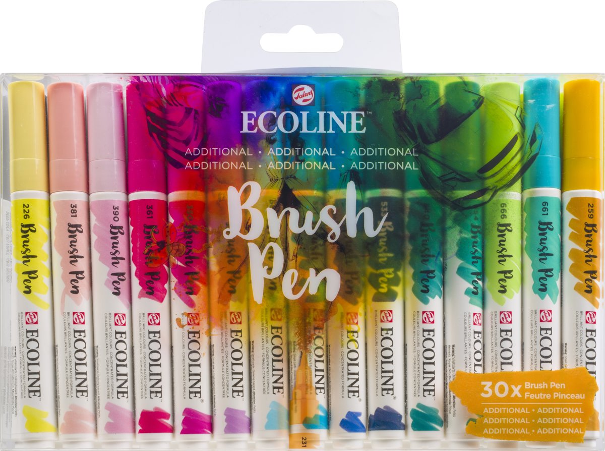 Talens Ecoline Brush Pen - 30 stuks - Additioneel - Brushpen