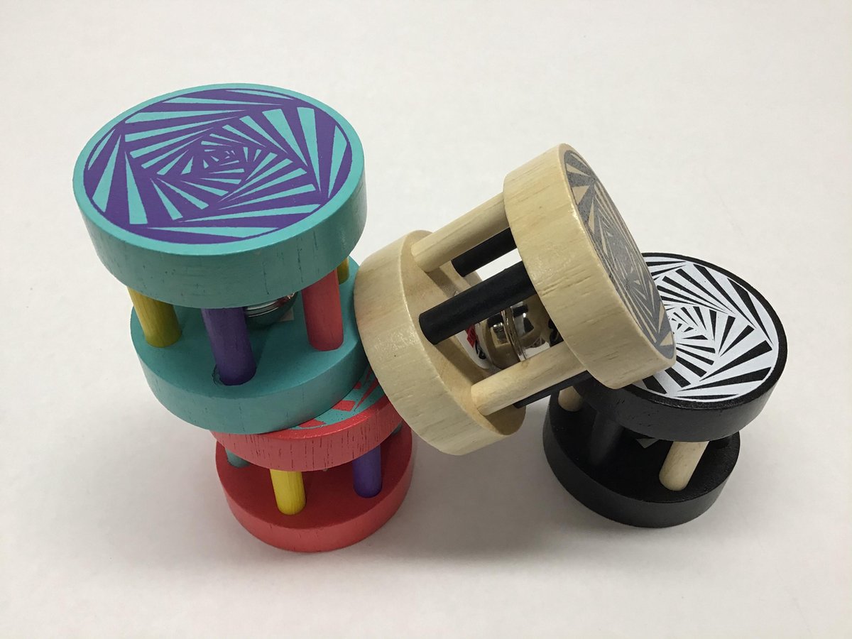 3 Vrolijke baby rammelaars (set van 3 verschillende kleuren)